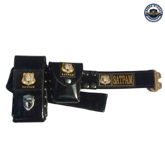 Set satpam sabuk/kopel, sarung handphone, sarung borgol+satpam+aksesoris satpam+set satpam+aksesoris
