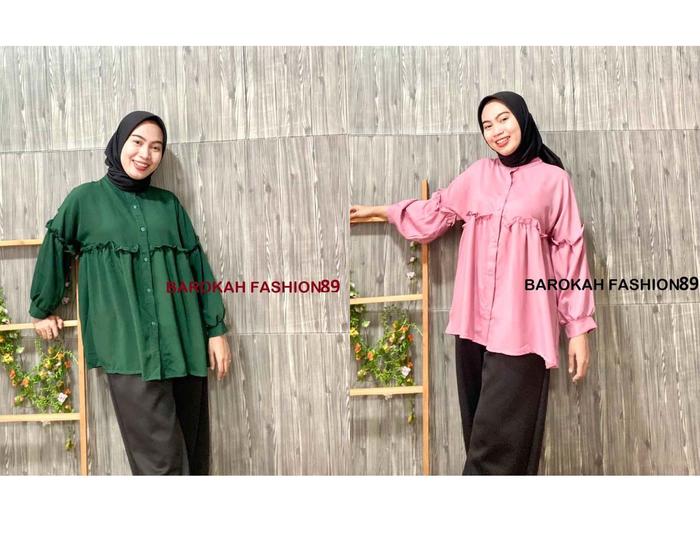 BLOUSE RUFFLELIA / BAJU ATASAN SHAKILA / BAHAN SHAKILA IMPORT