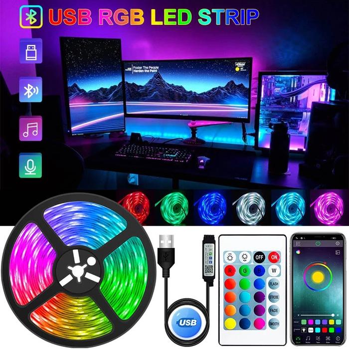 LED Strip Light USB Bluetooth RGB 5V LED RGB Lights Flexible LED Lamp