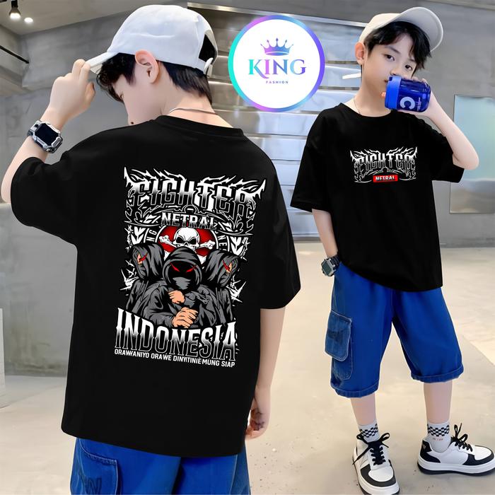 Kaos Anak Streetwear Fighter Netral Indonesia Premium Cotton Unisex