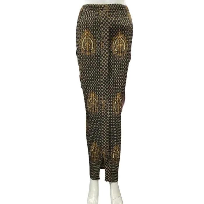 Rok Batik Wanita Model Plisket Wiron Langsung Pakai Motif Truntum Hitam Panjang Karet Kebaya Melar N