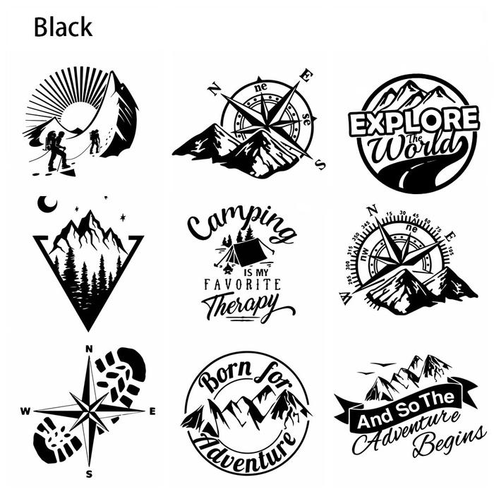 LYKX Adventure Sports Compass Car Sticker Wrap Vinyl Decal Mountain