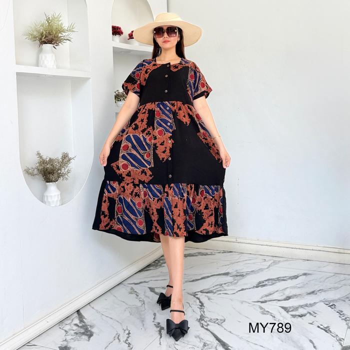 Daster Miranda ld 110cm Batik Cap Handmade By vitela Bahan Rayon Pekalongan Konstruksi Tebal