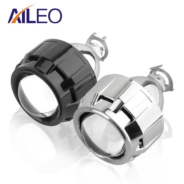 AILEO 2Pcs 2.5 Inch Mini Bi Xenon HID Projector Headlight Lenses H4