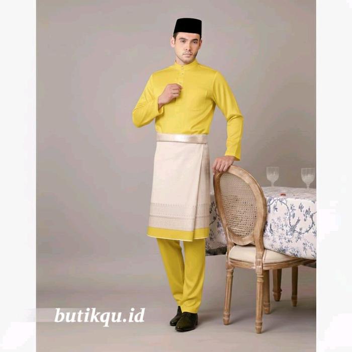 Baju Teluk Belanga Pria Melayu Setelan Pakaian Adat Malaysia Cekak Musang Koko Muslim Termurahh Dewa