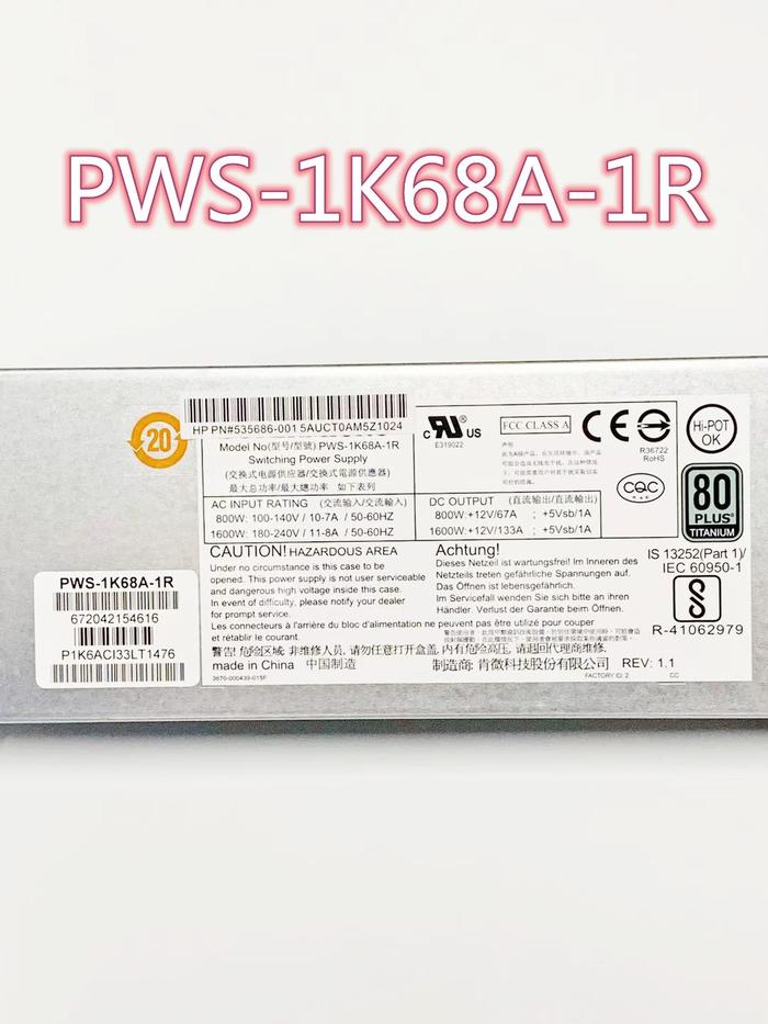 PWS-1K68A-1R  for  SUPERMICR  Server Power Supply 80  Titanium