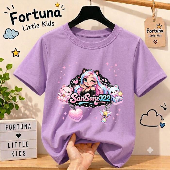 Baju Anak Laki- Laki Perempuan SANSANZ022 - Kaos Viral - Kaos Oblong Anak Cowok Cewek Unisex usia 2-