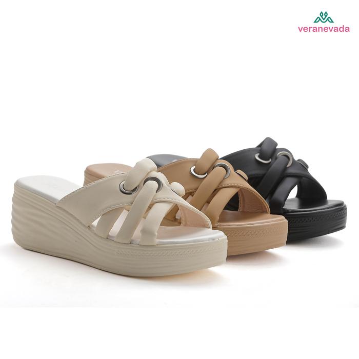 VN Sandal Lita Wedges Wanita Black VN1262