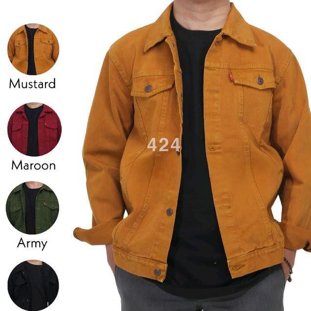 Jaket jeans pria 424 Warna Mursatad Army Hitam Denim Sandwash