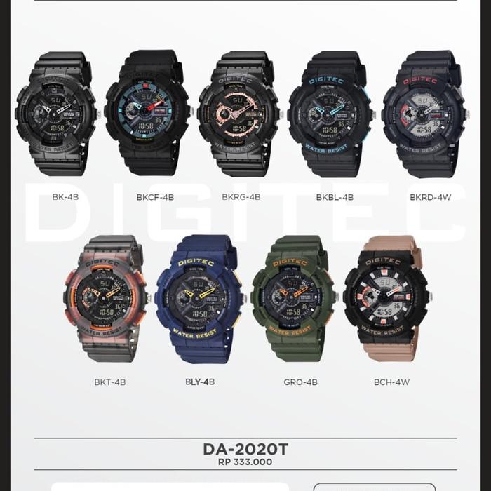 DA 2020T JAM TANGAN PRIA DIGITEC 2020T / DA-2020T / DIGITEC 2020 DUAL TIME [ORIGINAL]