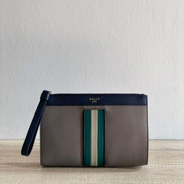 Bally Haig Clutch Pochette In Grey Size 26×17×5cm