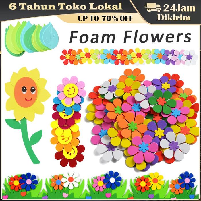 Stiker Dinding Foam EVA 3D / Bunga Kelas Rumah Handmade / DIY Mainan Untuk Anak Belajar Dini