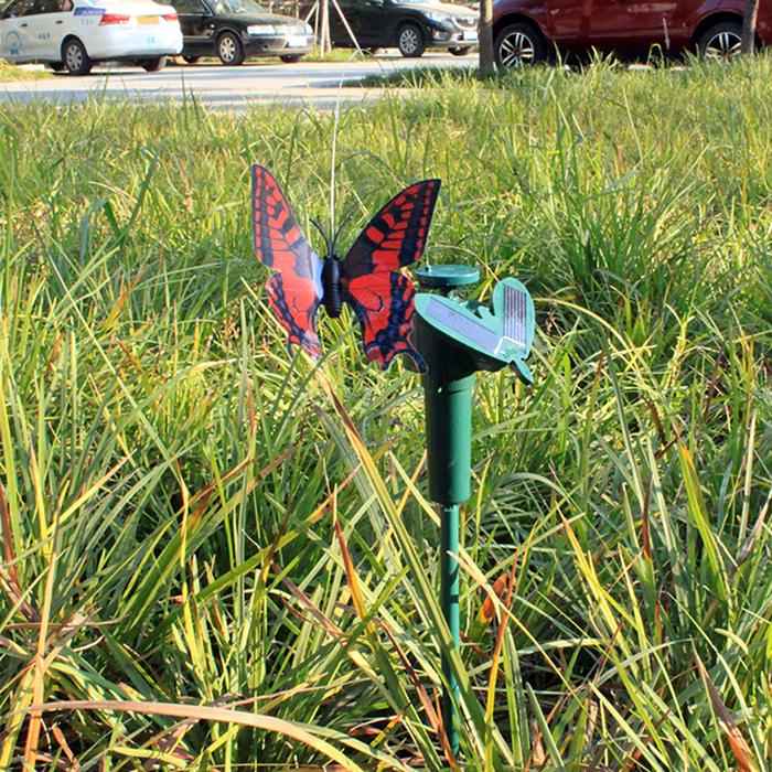 Solar Garden Dancing Ornament Solar Powered Flying Wobble Fluttering Butterfly Ornament Solar Flying