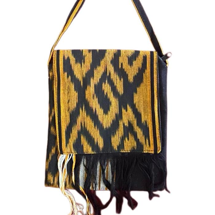Tas Tenun Lombok Tas Etnik Tas Tali dengan Penutup Motif Toraja Dayak Tas Simpel kecil