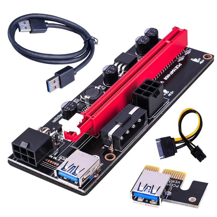 PCI-E Riser 009S 16X Perpanjangan PCI-E Riser USB 3.0 Kartu Grafis