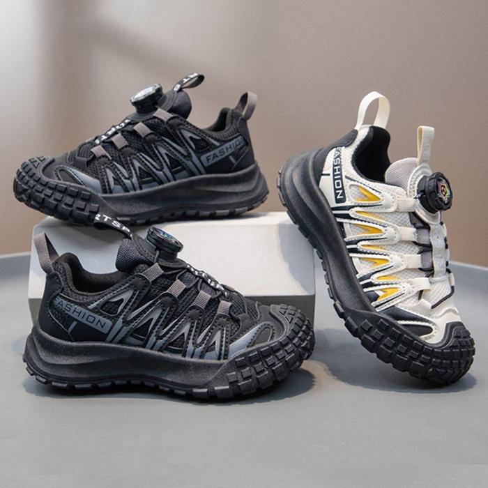 [Mommyhoky] Sepatu Sekolah Anak Laki-Laki Tali Putar Rotator Sepatu Anak SD Sepatu Sport Anak Sepatu