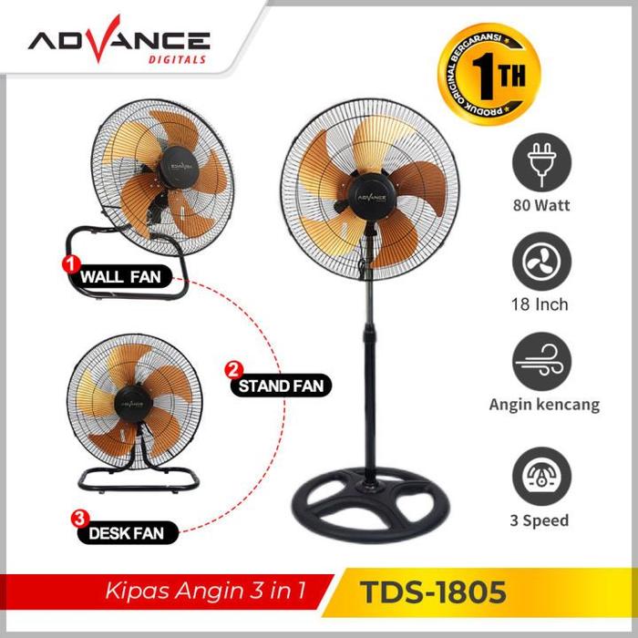 Kipas Angin Advance TDS18 3in1 TDS 1805 multifungsi kipas angin Tornado fan / kipas berdiri / kipas 