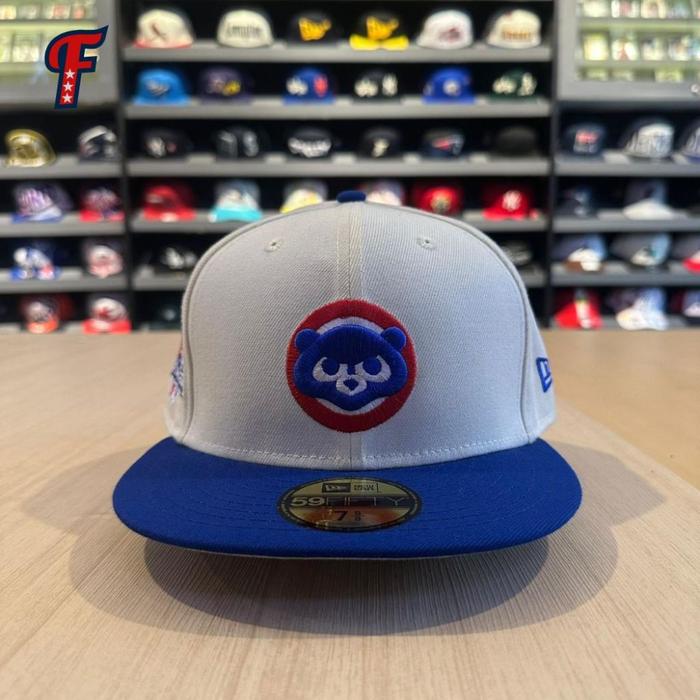 Topi New Era MLB Chicago Cubs Retro Logo 1990 all Star Game Patch 59FIFTY Baseball Fitted Hat Origin