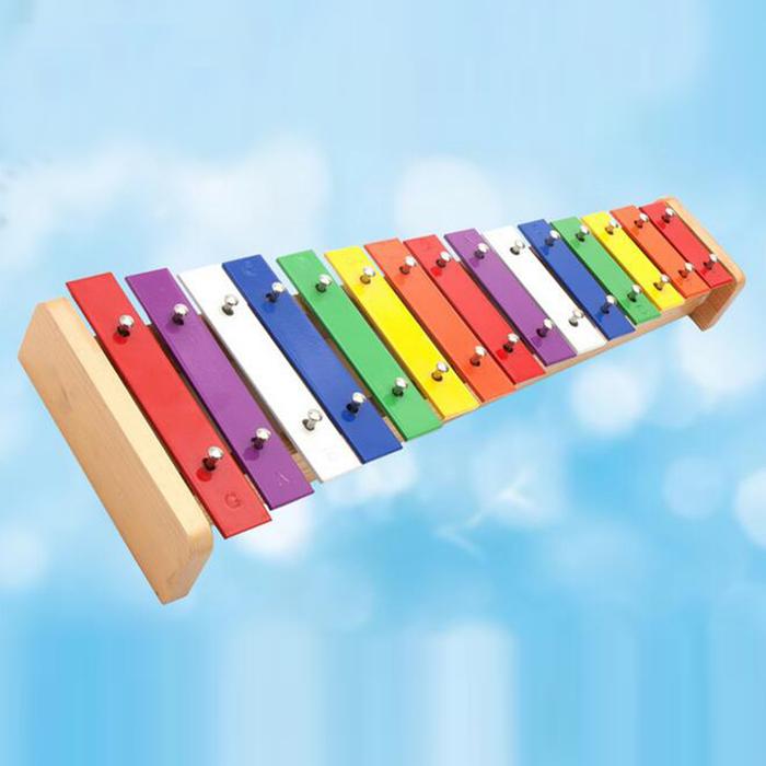 15-Tone Glockenspiel Xylophone Vibraphone W/ Mallet Stick