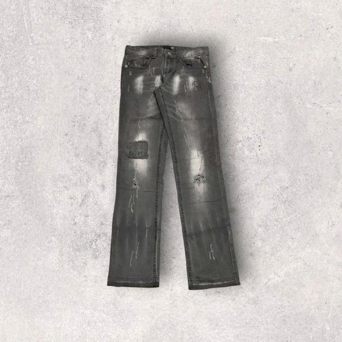 Just Cavalli Distressed Patchwork Ripped Washing Black Jeans Original