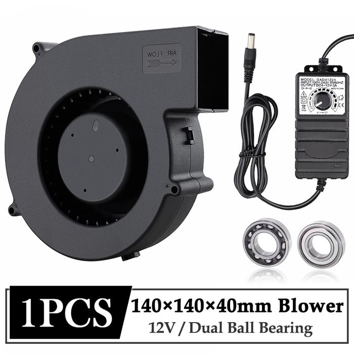 1Pcs Gdstime DC 12V 140mmx40mm Turbo Blower Fan 140mm 14040 Industrial Disinfection Cabinet Cooling 