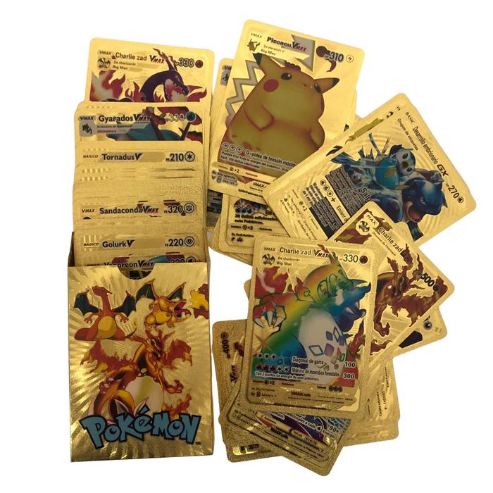 54 Buah Kartu Pokemon Kertas Emas, Hadiah Koleksi Kartu GX VMAX V
