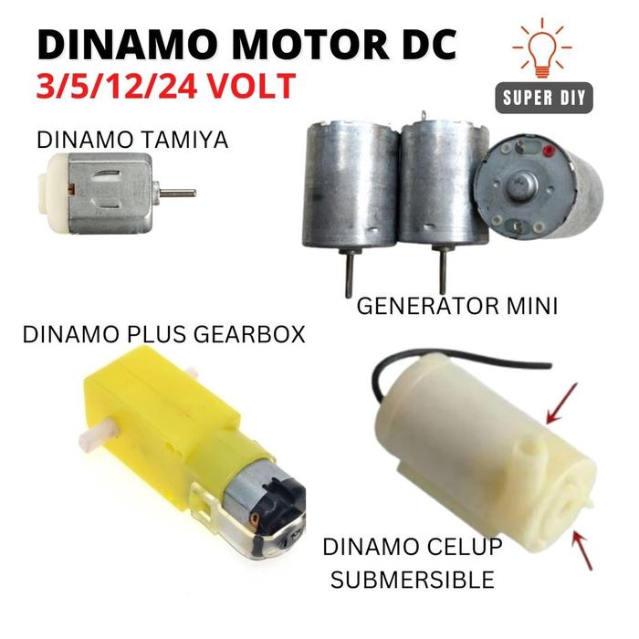 Dinamo Motor DC/ dinamo motor geneator mini / motor dc 3/5/12/24 volt Gearbox Gear Box Robot Mobil C