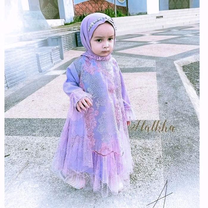 Halkha Moana Dress Gamis Anak Perempuan Mewah Baju Cantik Elegan Untuk Pesta Ulang Tahun & Pernikaha