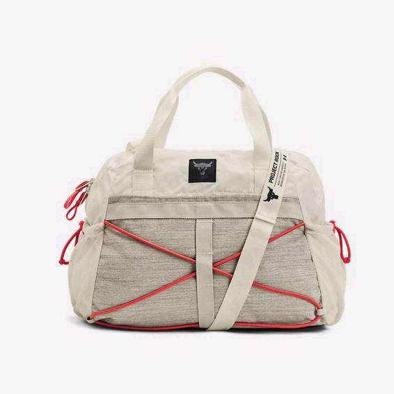 UA Project Rock Gym Bag Ivory - Black