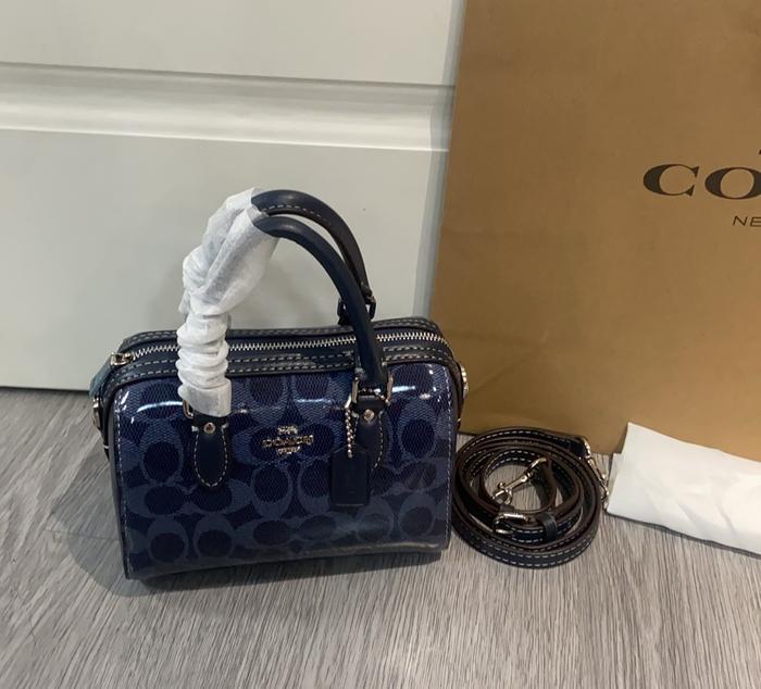COACH Mini Rowan Boston Pillow Crossbody Bag in Signature Canvas