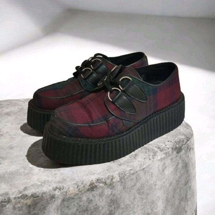 Underground England Plaid Single Sole Creeper Shoes Original
