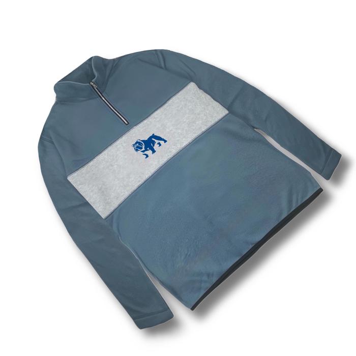 Sweater Half Zipper Bahan Pollar 100% Skandinavia Bulldog - Aplikasi