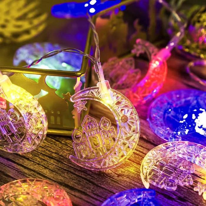 Safitiri Lampu Tumblr Led Hias Dekorasi Ramadan Lebaran Motif Bintang Dan Bulan Masjid Warna Warni