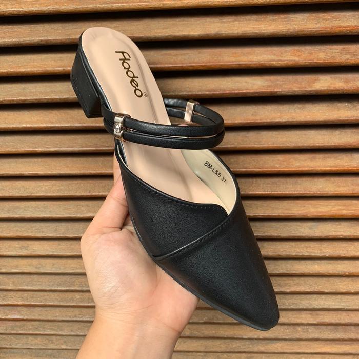 EKSLUSIF Sandal Wanita FLADEO Mules Heels 3cm Sendal Cewek Shoes