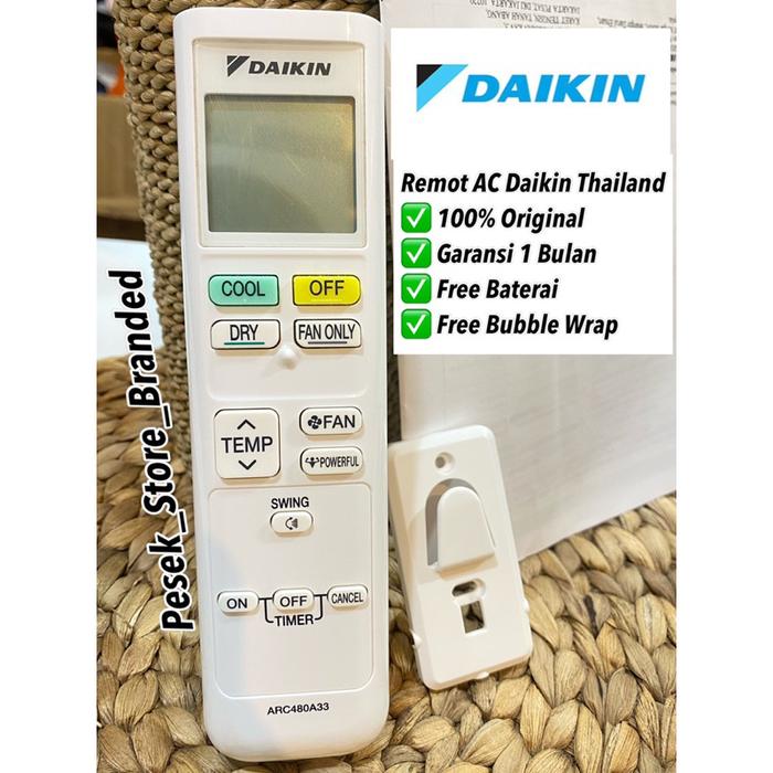 Remot Ac Daikin Arc480A33 Thailand Ftc 15 20 25 35 Nv 14 Original & Bergaransi Murah Meriah Barang B