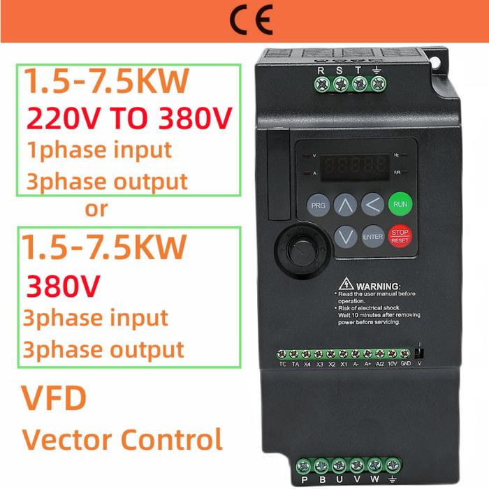 Konverter Drive frekuensi variabel VFD, 220V ke 380V ekonomis