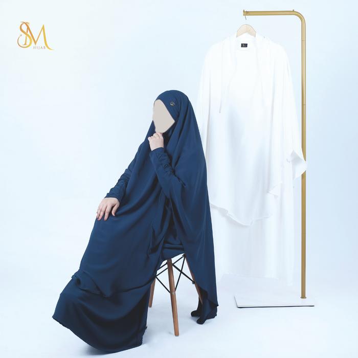 [READY] French Khimar Set SULTAN Mina anti UV By SMHijab DarkTealBlue Muslim Syari