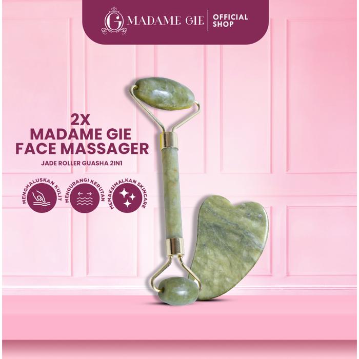 2X Madame Gie Face Massager - Jade Roller Guasha 2in1