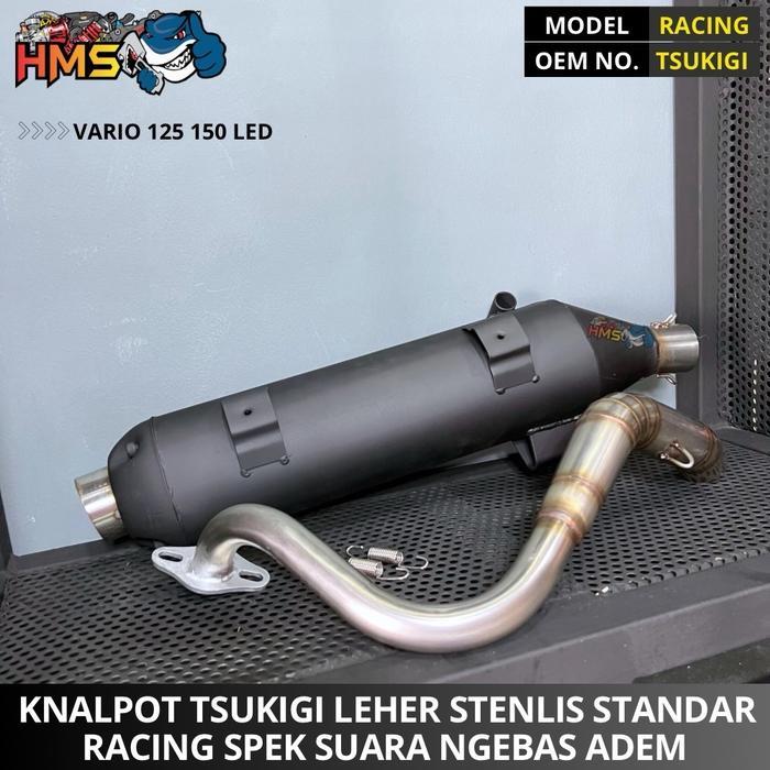KNALPOT TSUKIGI VARIO 150 125 NEW LED 2014 2015 2016 2017 LEHER STENLIS KNALPOT BOBOKAN SUARA ADEM N