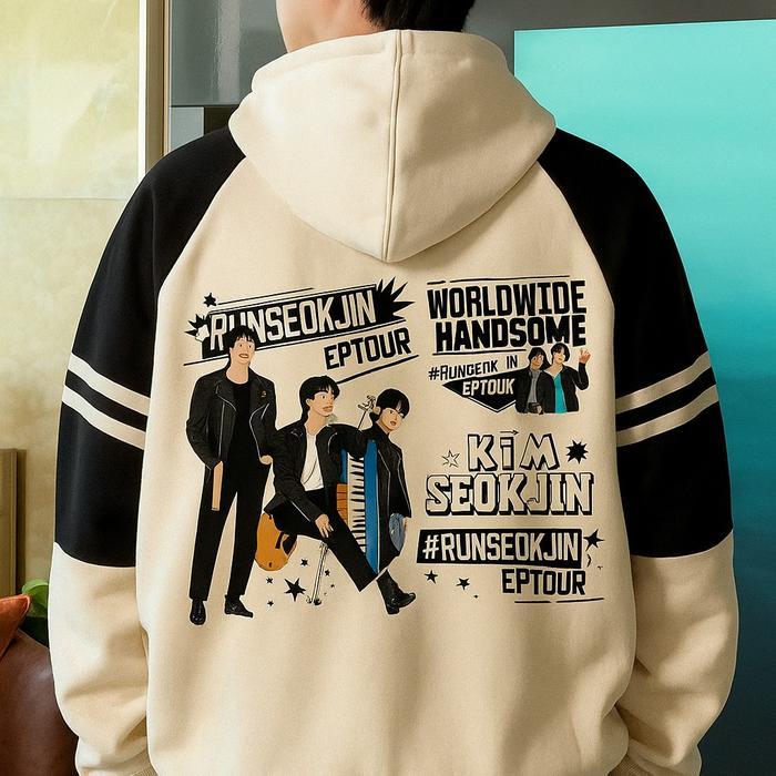 HOODIE SEOKJIN RUN SEOKJIN DESAIN MEMBER PROMO FREE TOPI 3 ORANG PERTAMA