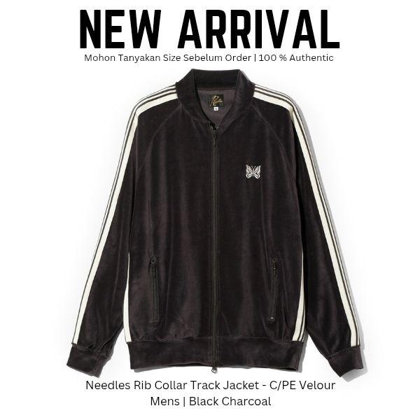 Needles Rib Collar Track Jacket - C/PE Velour Jaket Pria Original 100%