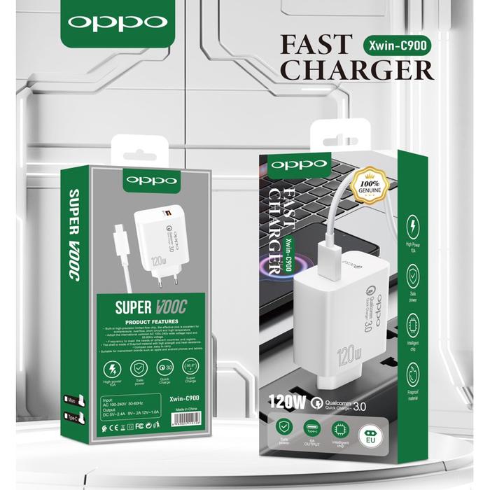 OPPO Xwin C900 Fast Charger 120W+Pack Kotak