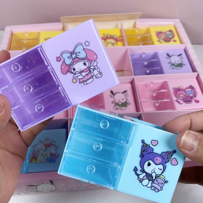 OSM JKT 6401 Laci Kecil Motif Karakter Lucu / Kotak Organizer Mini Plastik / Laci Mini 3 Tingkat / R