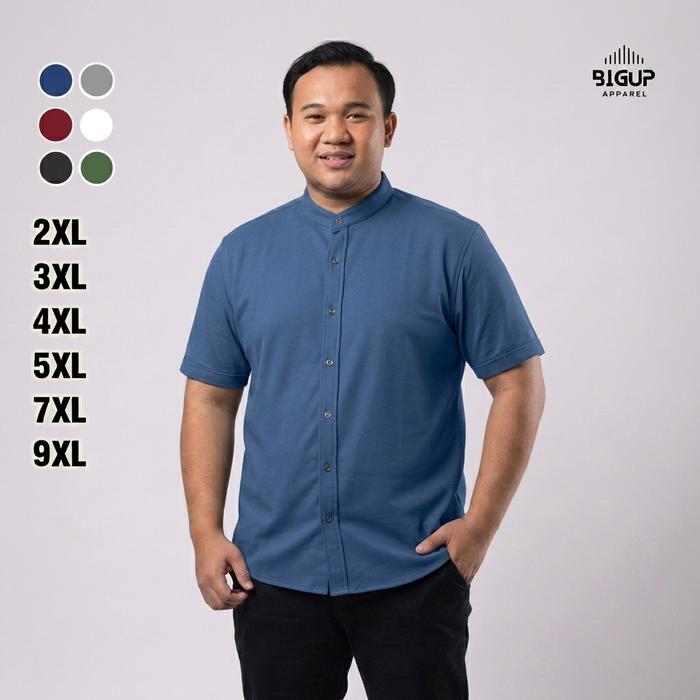 BigUP Kemeja Polo Jumbo Pique  Kerah Ciangi Shanghai BIG SIZE