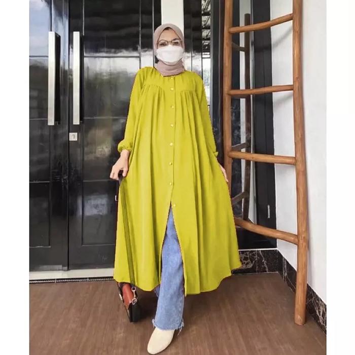 Shakila Sinta Tunik Wanita Jumbo Longdress Twill Premium Nyaman Stylish Size L-XL-XXL Bahan Halus Re