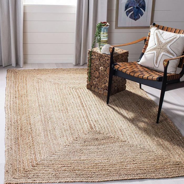 Living Room Carpet Natural Jute Traditional Hand Knitting Bedroom Rug