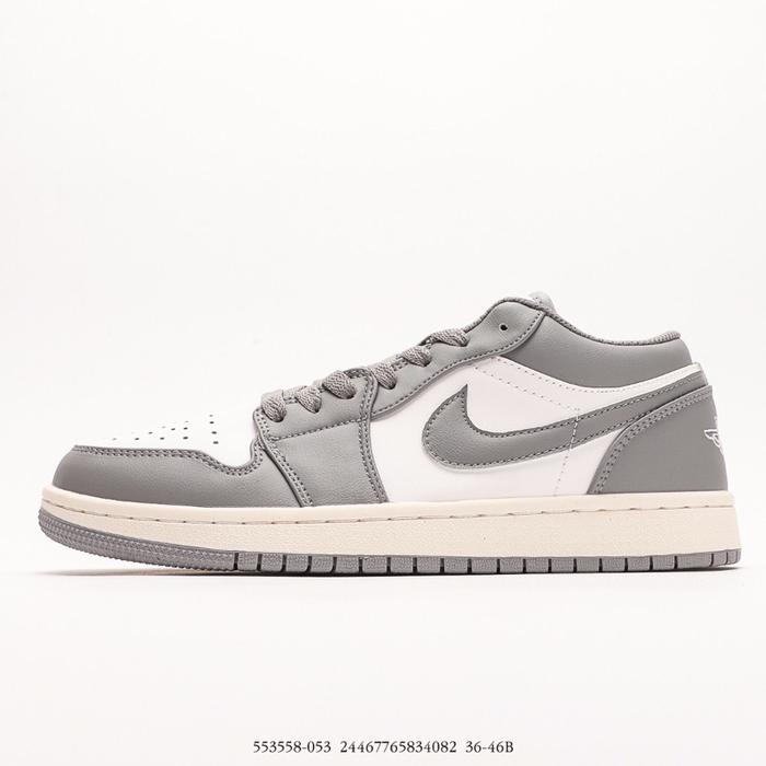 Air Jordan 1 Low Vintage Grey Sepatu Sneaker Pria Klasik dengan Desain Retro dan Warna Abu-abu