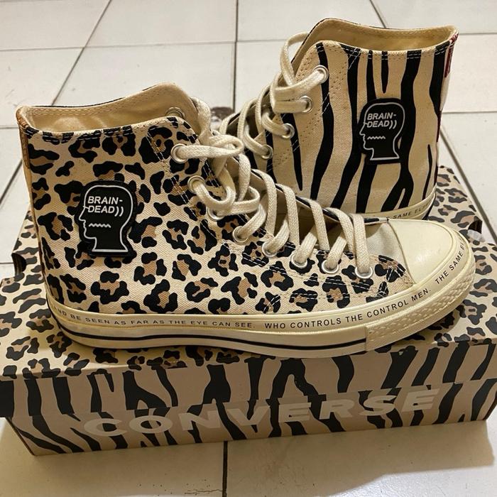 Converse 70s x Braindead Sepatu High Top dengan Desain Leopard dan Zebra untuk Gaya Urban
