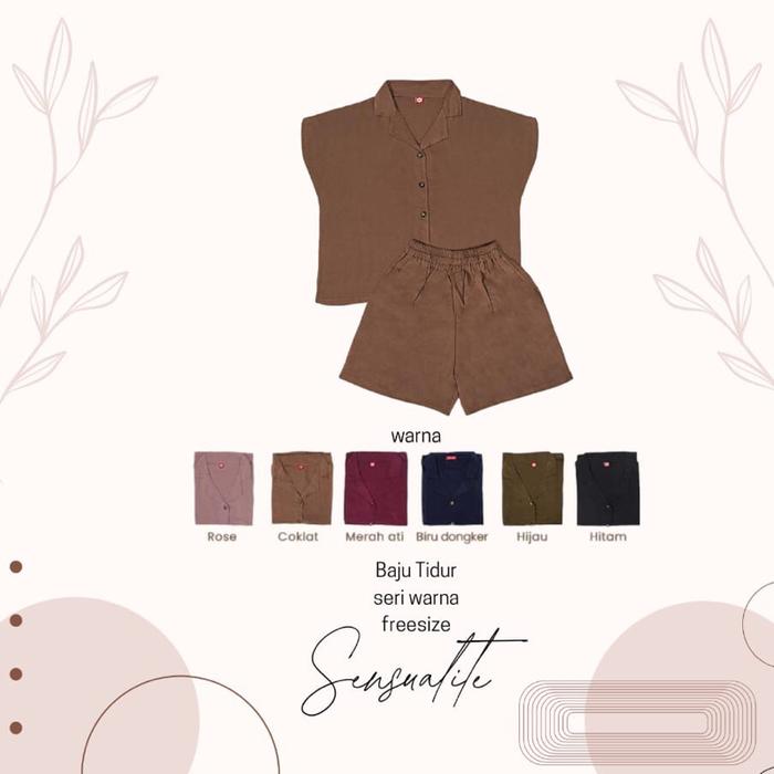 Sorex baju tidur setelan piyama bahan dingin dan menyerap keringat freesize up to XL Wanita Dewasa K