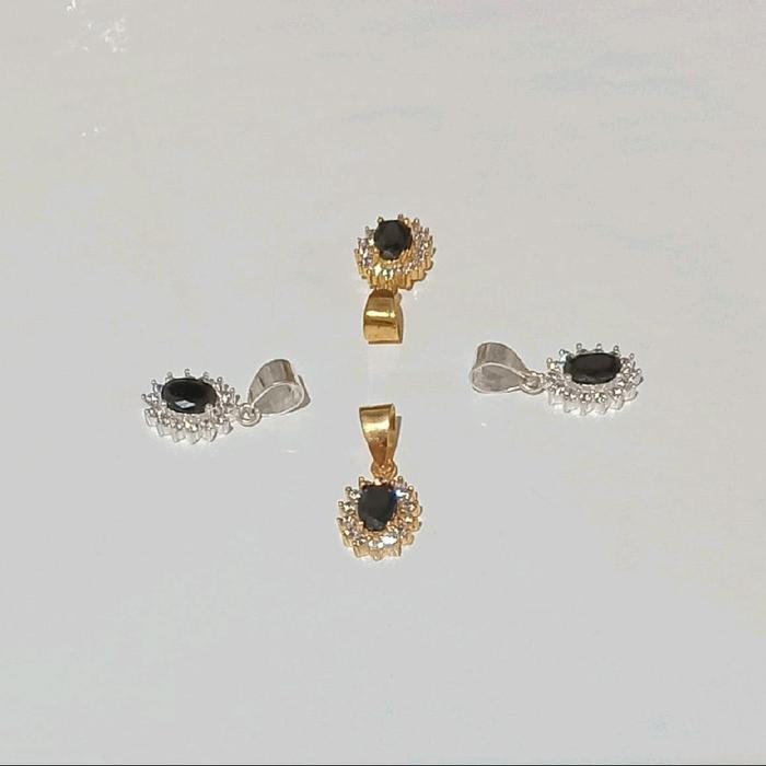 Liontin Perak Asli Silver 925 Mata Batu Hitam